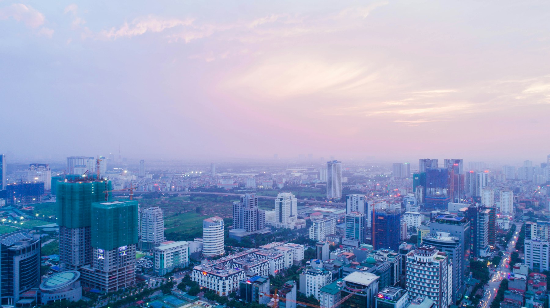 Dense streets and architecture in Hanoi