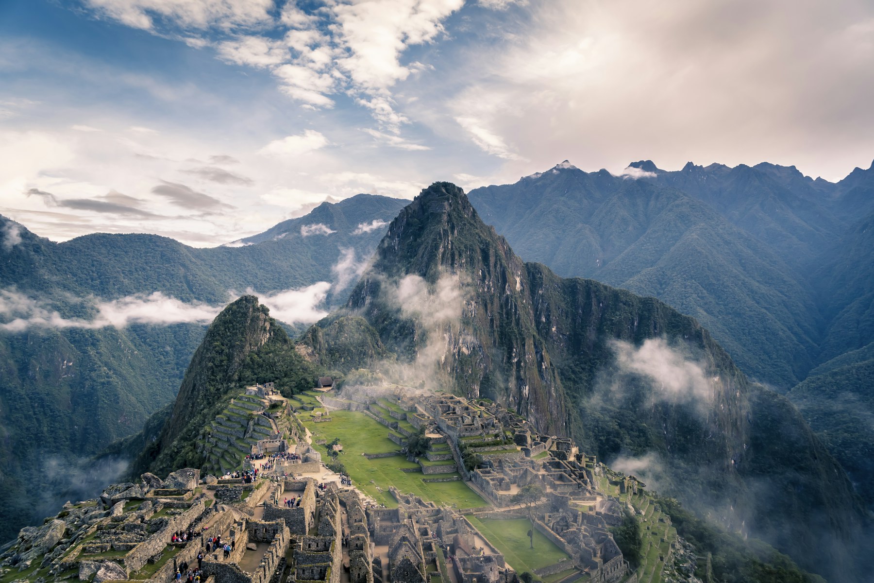 Mountain landscape and historic terraces in Peru